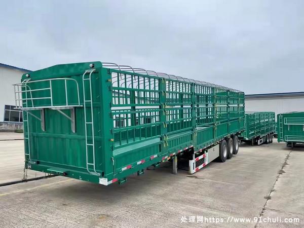 转让个人二手13米栏栅钢板桥半挂车