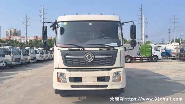 

东风天锦国六压缩垃圾车，双联泵恒温后翻转大斗