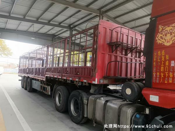 转让个人二手九州高低板对开门仓栅半挂车