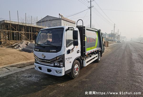 转让个人二手黄牌东风多利卡6方压缩垃圾车
