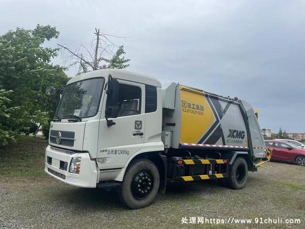 

东风天锦13方压缩垃圾车，准新车，徐工上装