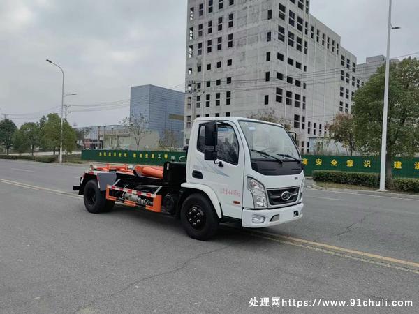 

南骏蓝牌勾臂自卸垃圾车国六2.08米地库神器