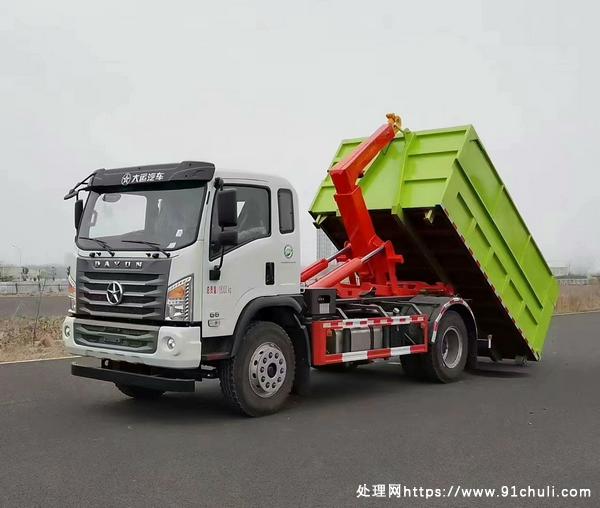 转让个人二手大运18吨勾臂垃圾车
