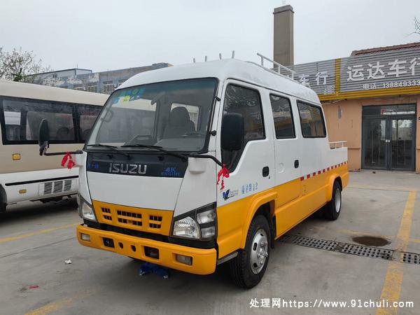 

庆玲五十铃电力工程车十二座黄牌中型车况好